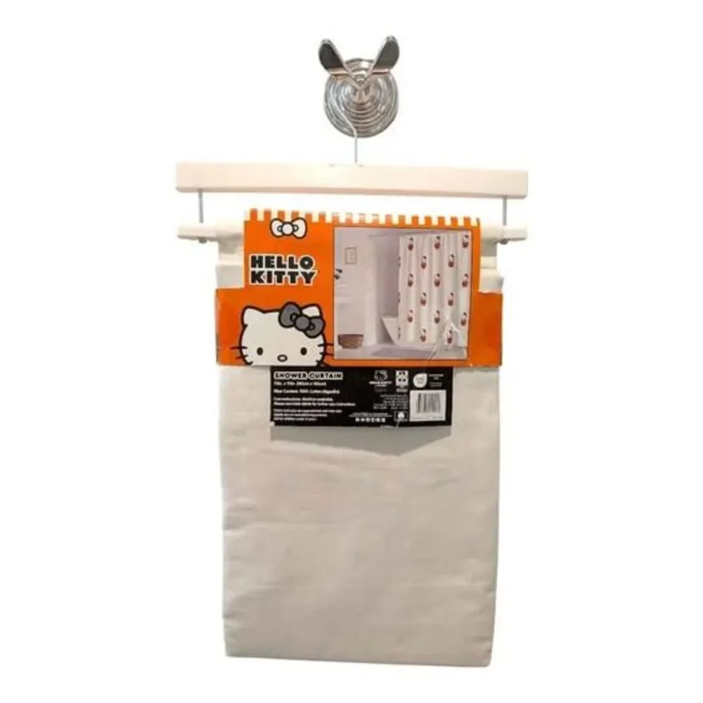 Hello Kitty Halloween Pumpkin Shower Curtain Sanrio 72x72 NWT Holiday Decor